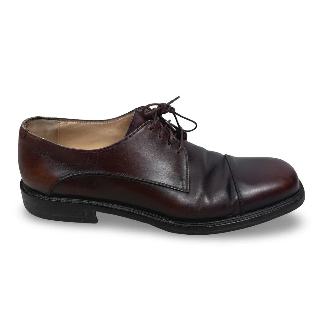 Salvatore Ferragamo Studio Mens 9 D Dark Brown Leather Cap Toe Derby 01UH 38755